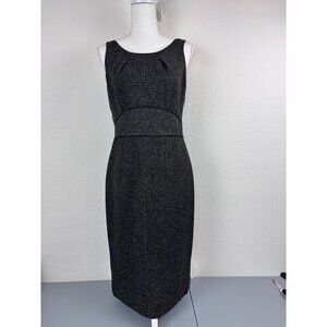 Hobbs London women's 10 black/grey pinafore textured sleeveless business dress